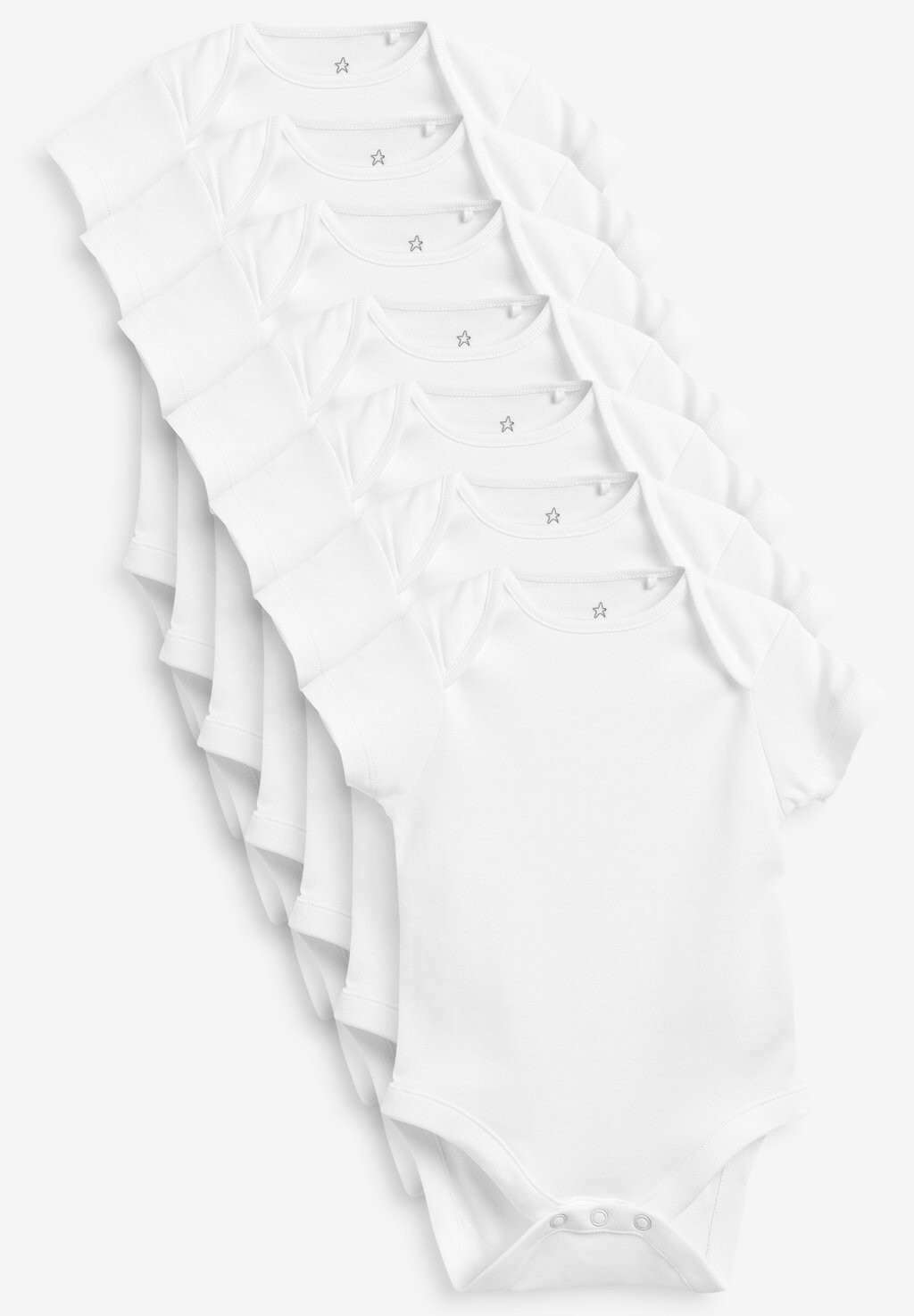 

Боди 7 PACK COTTON SHORT SLEEVE BODYSUITS Next, цвет white