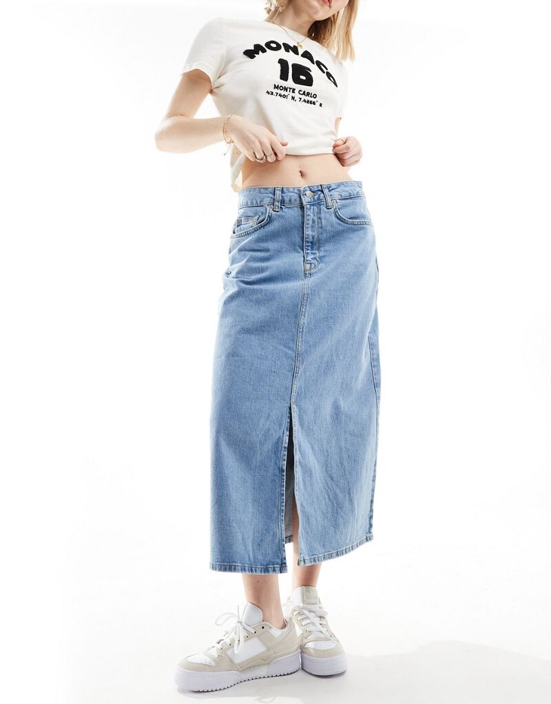 

Длинная джинсовая юбка Selected Femme Acid Wash