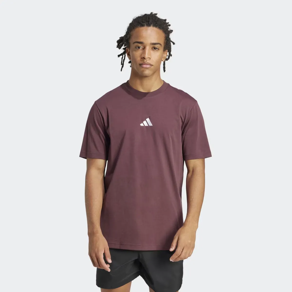 

Мужская футболка Adidas Essentials с маленьким логотипом Single Jersey, красный