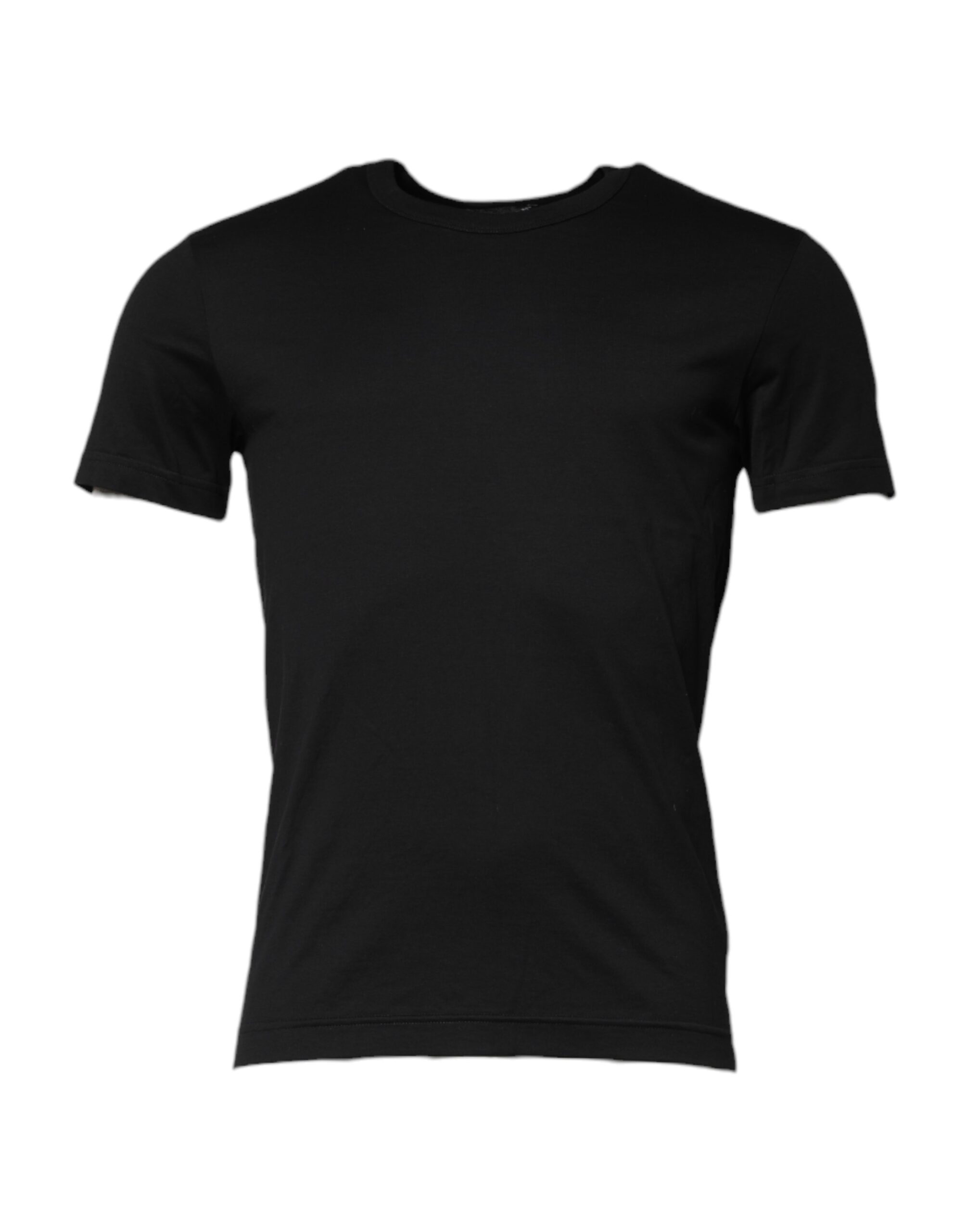 Черная хлопковая футболка с короткими рукавами и круглым вырезом Dolce & Gabbana, Black