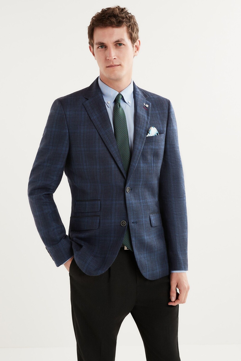 

Клетчатый жакет с декоративной отделкой Next, синий