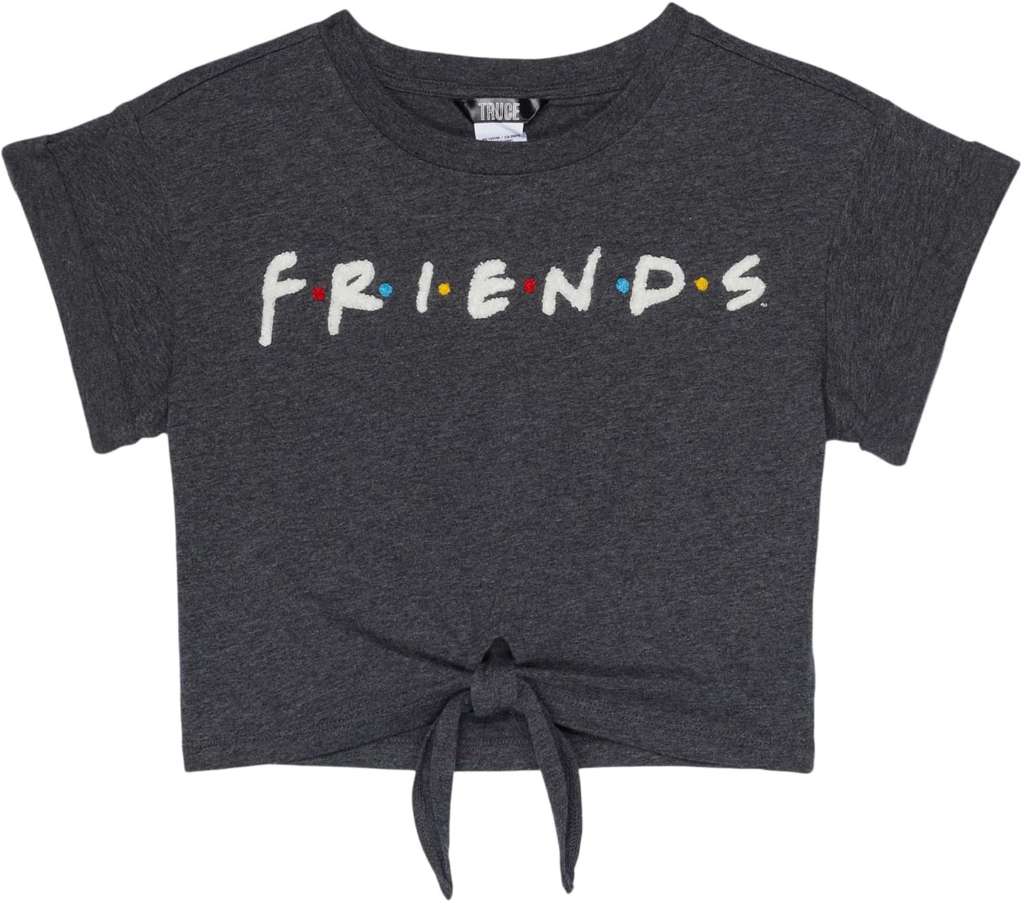 

Футболка TRUCE Crop Tie Front Friends Tee, цвет Charcoal Grey Heather