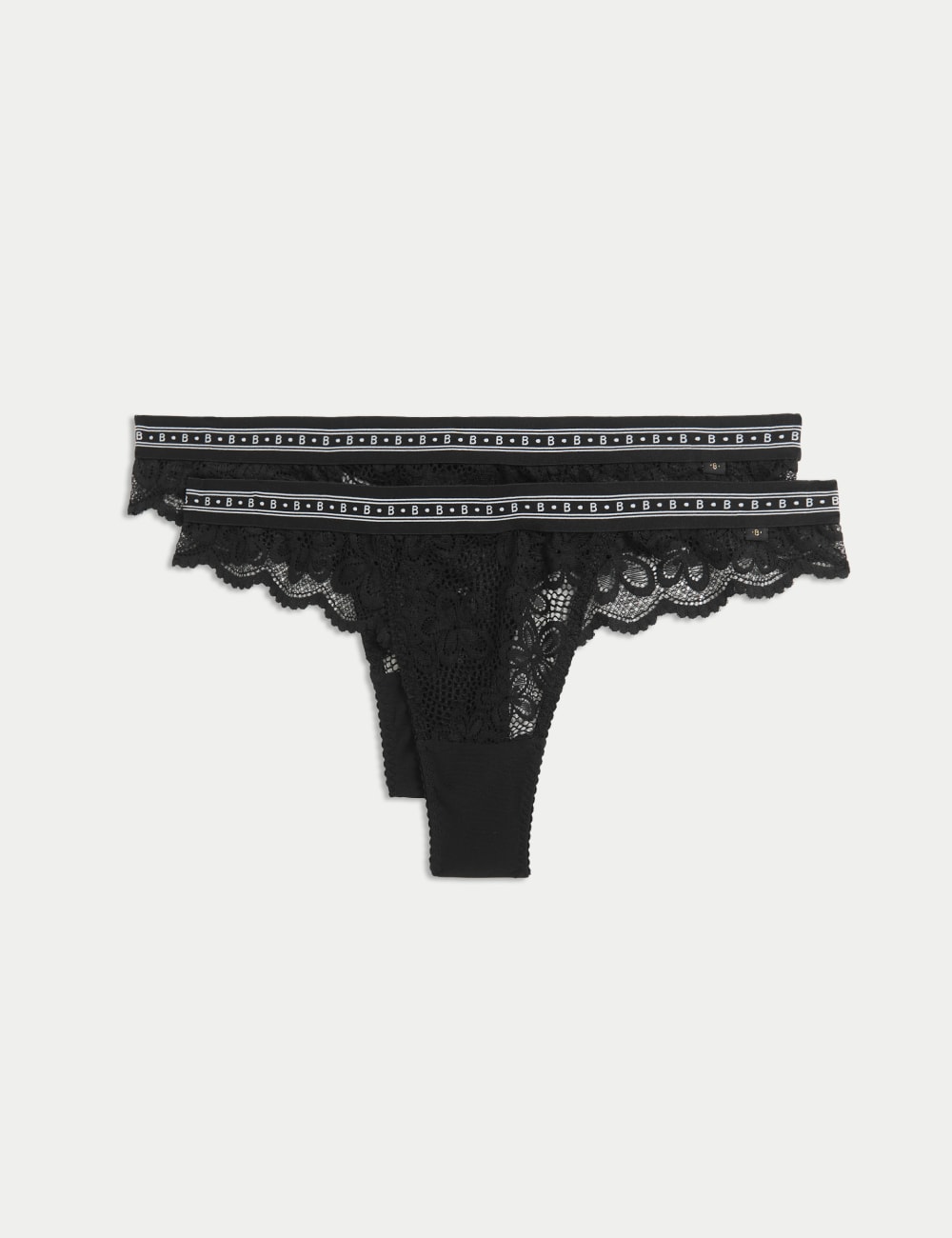 

2 пары кружевных стрингов Cleo B by Boutique, черный