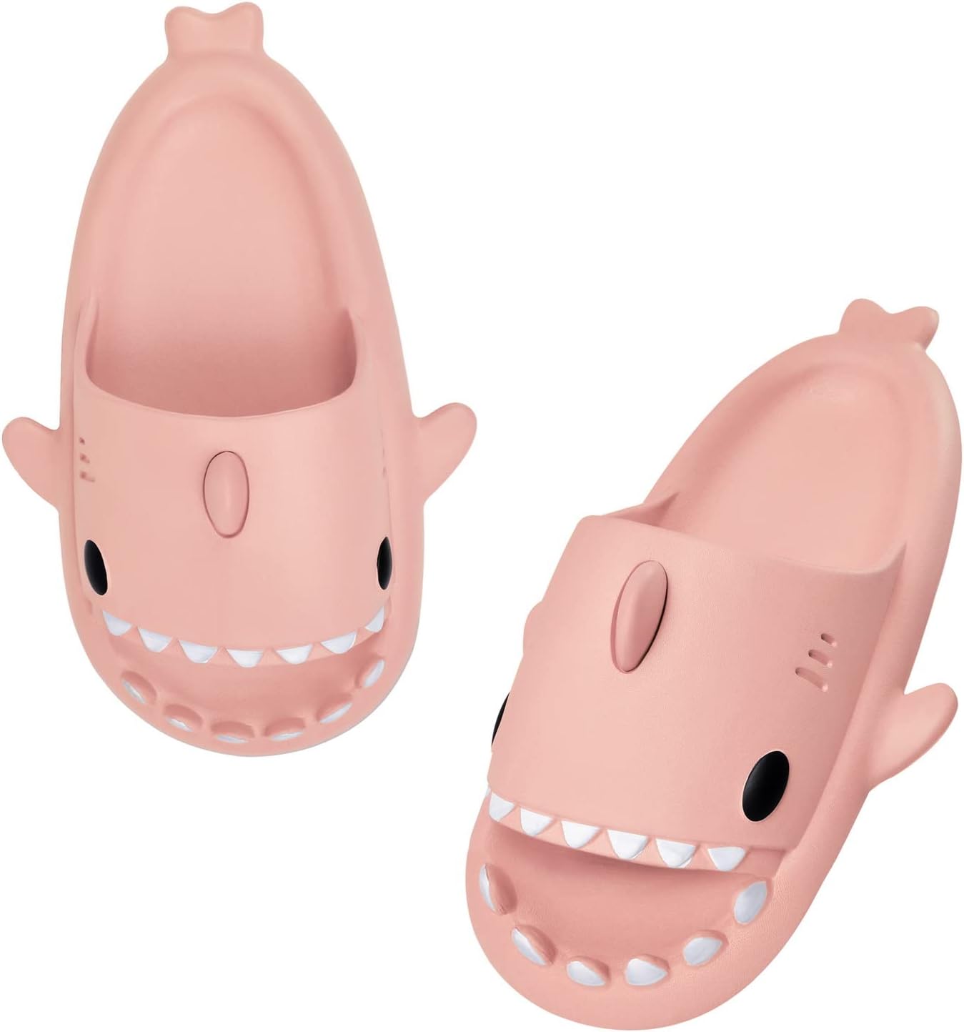 Шлепанцы MoneRffi Shark для женщин и мужчин, Cloud Shark, оригинальные открытые сандалии, милые тапочки в виде акулы, нескользящие для пляжа, бассейна и душа, розовый