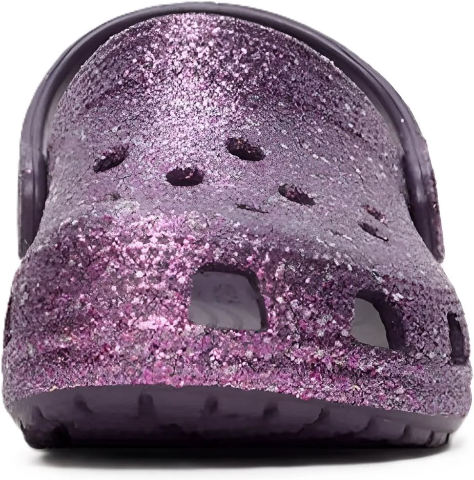 Детские кроксы Crocs Classic с блестками, мультиколор — фото 2
