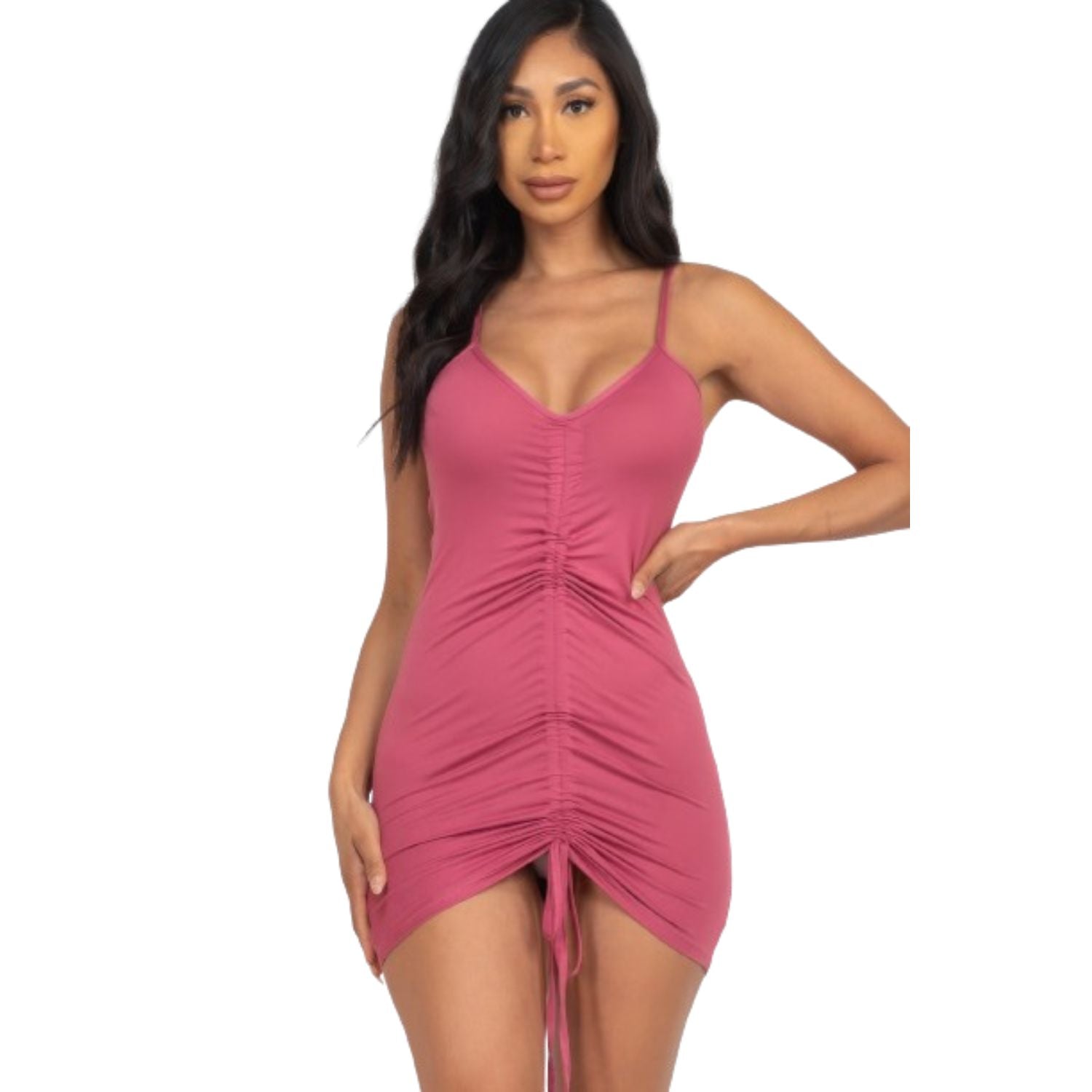 

Мини-платье с регулируемой отделкой спереди FASHNZFAB, цвет dark mauve
