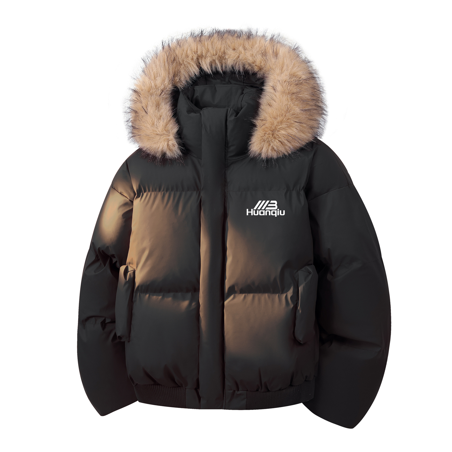 

Пуховик Unisex с капюшоном утепленный стеганый HUANQIU, черный