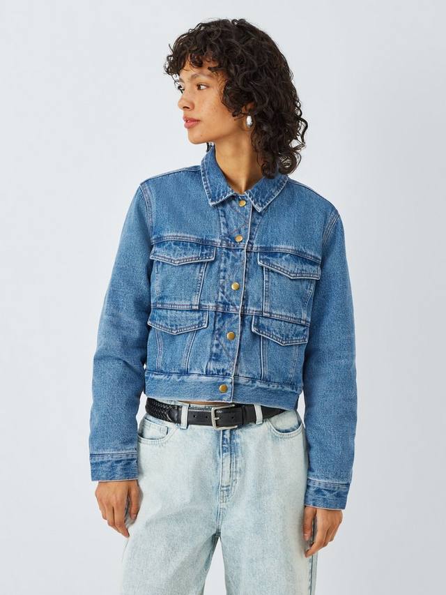 

Обратимая укороченная куртка Marla из денима и нейлона Deus ex Machina, Blue/Green