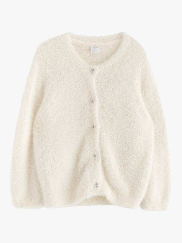 

Детский кардиган из перьевой пряжи Lindex, Light Dusty White