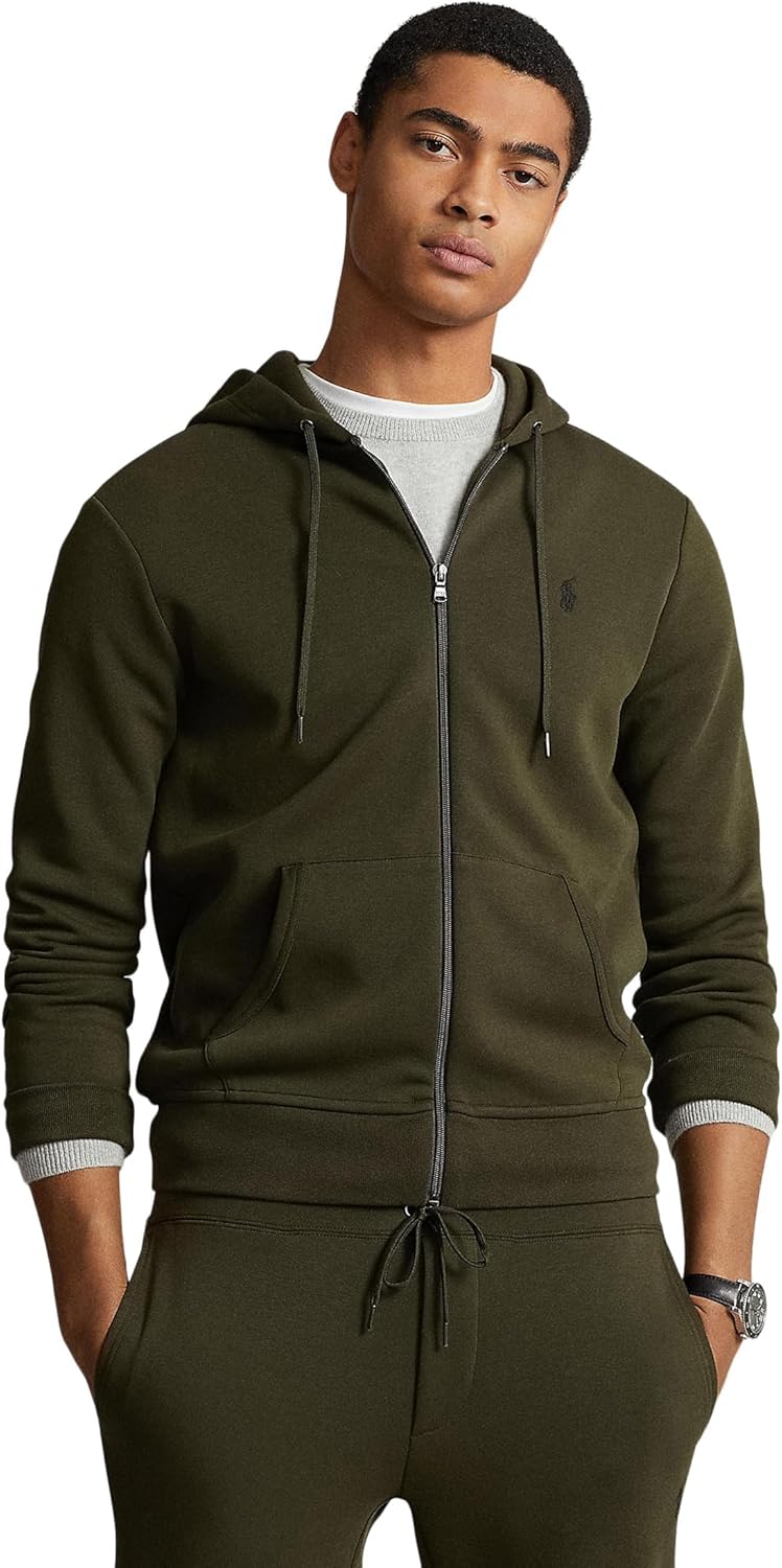 

POLO RALPH LAUREN мужская худи на молнии из двойного трикотажа, Company Olive