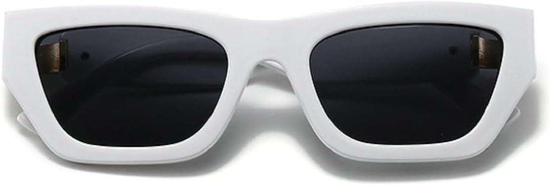 

Винтажные квадратные солнцезащитные очки для женщин и мужчин, роскошные модные прямоугольные солнцезащитные очки для женщин, очки с защитой от ультрафиолета UV400 Melrose, White