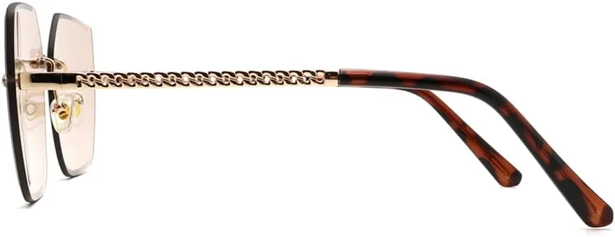 

Солнцезащитные очки UV400 для мужчин и женщин | Без оправы, металлические петли, яркий цвет | Для вождения и занятий спортом на открытом воздухе generic, Tea