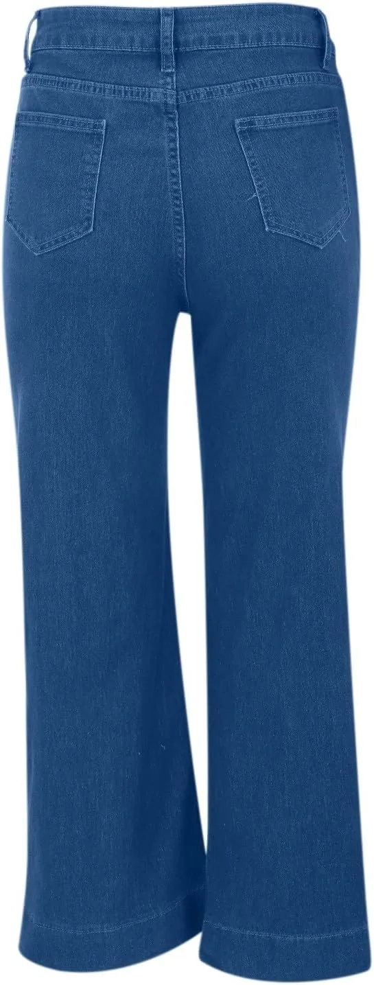 Широкие джинсы для женщин Stretchy Pull On Baggy High Waisted — фото 3