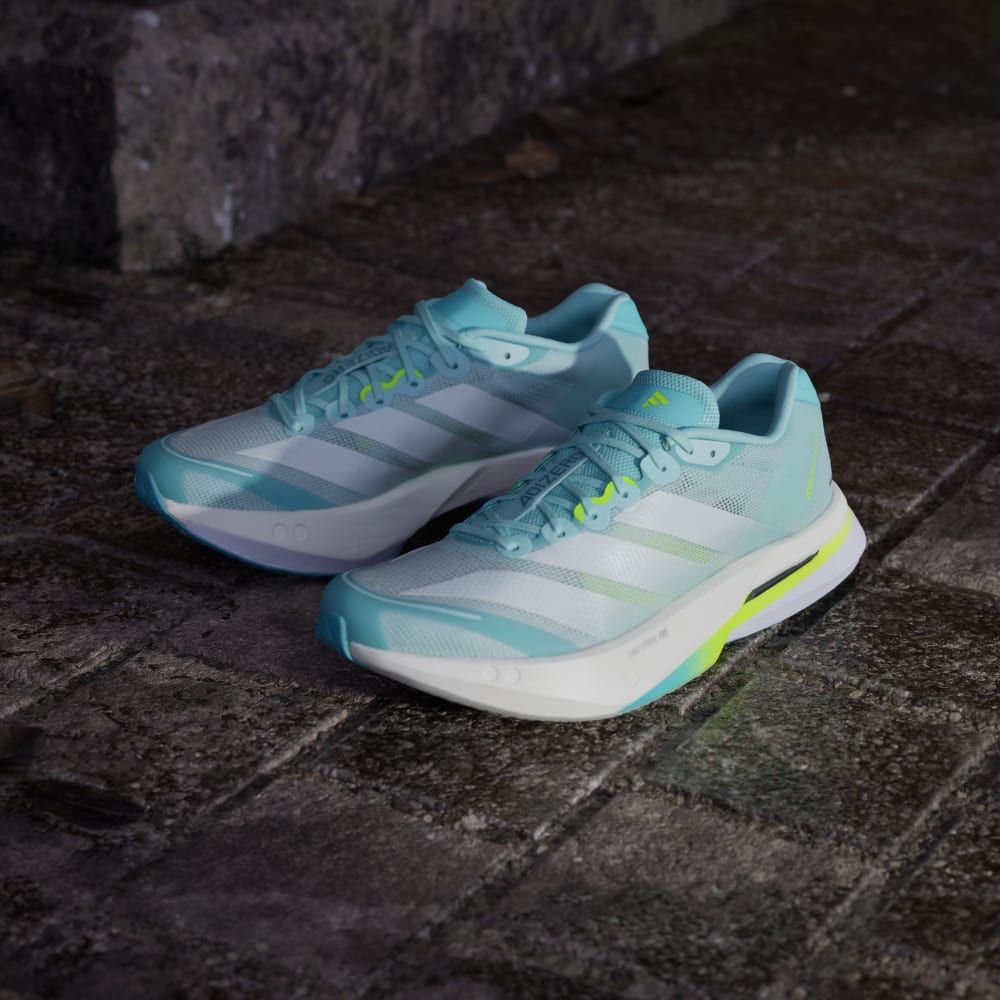 Кроссовки Adidas Adizero Boston 13 Shoes, цвет Semi Flash Aqua/Zero Metalic/Lucid Lemon — фото 4