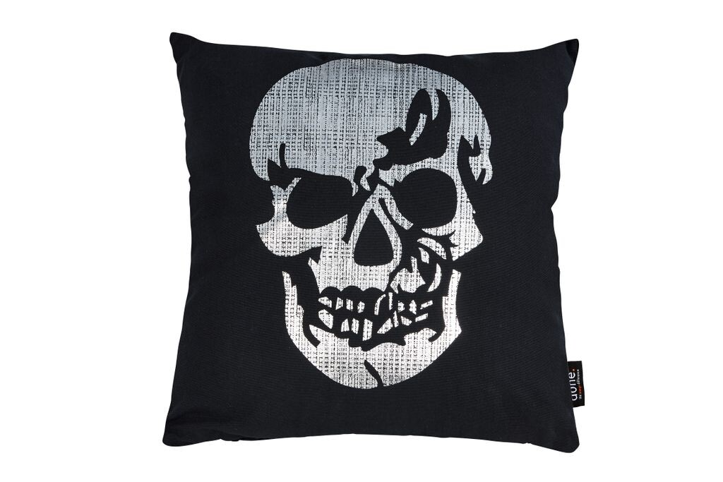 

Done. декоративная подушка ЧЕРЕП с глянцевым серебряным принтом, включая тиканку, 65х65см, 100% хлопок done. by Karabel Home Company GmbH