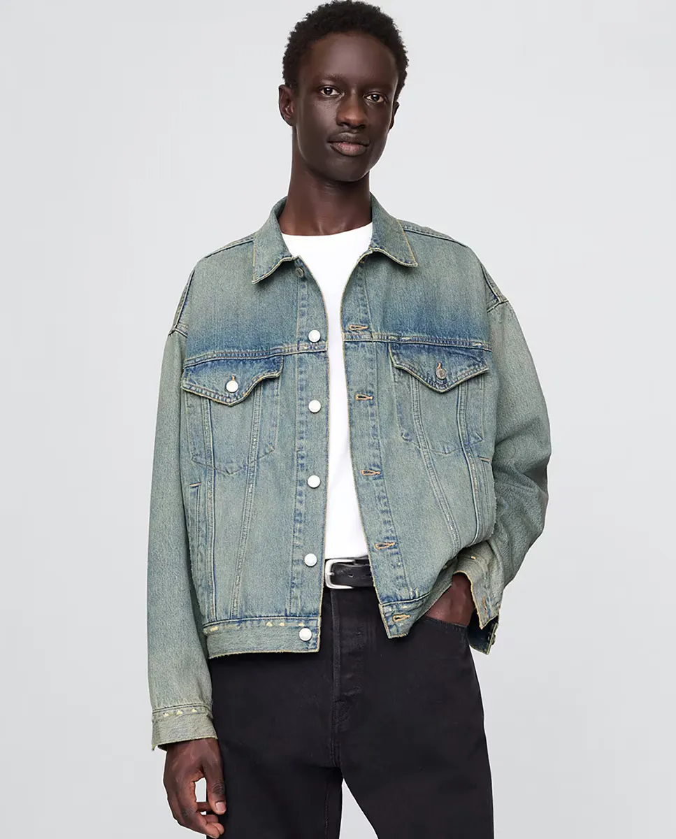 

Кожаная косуха мужская Gap, синий