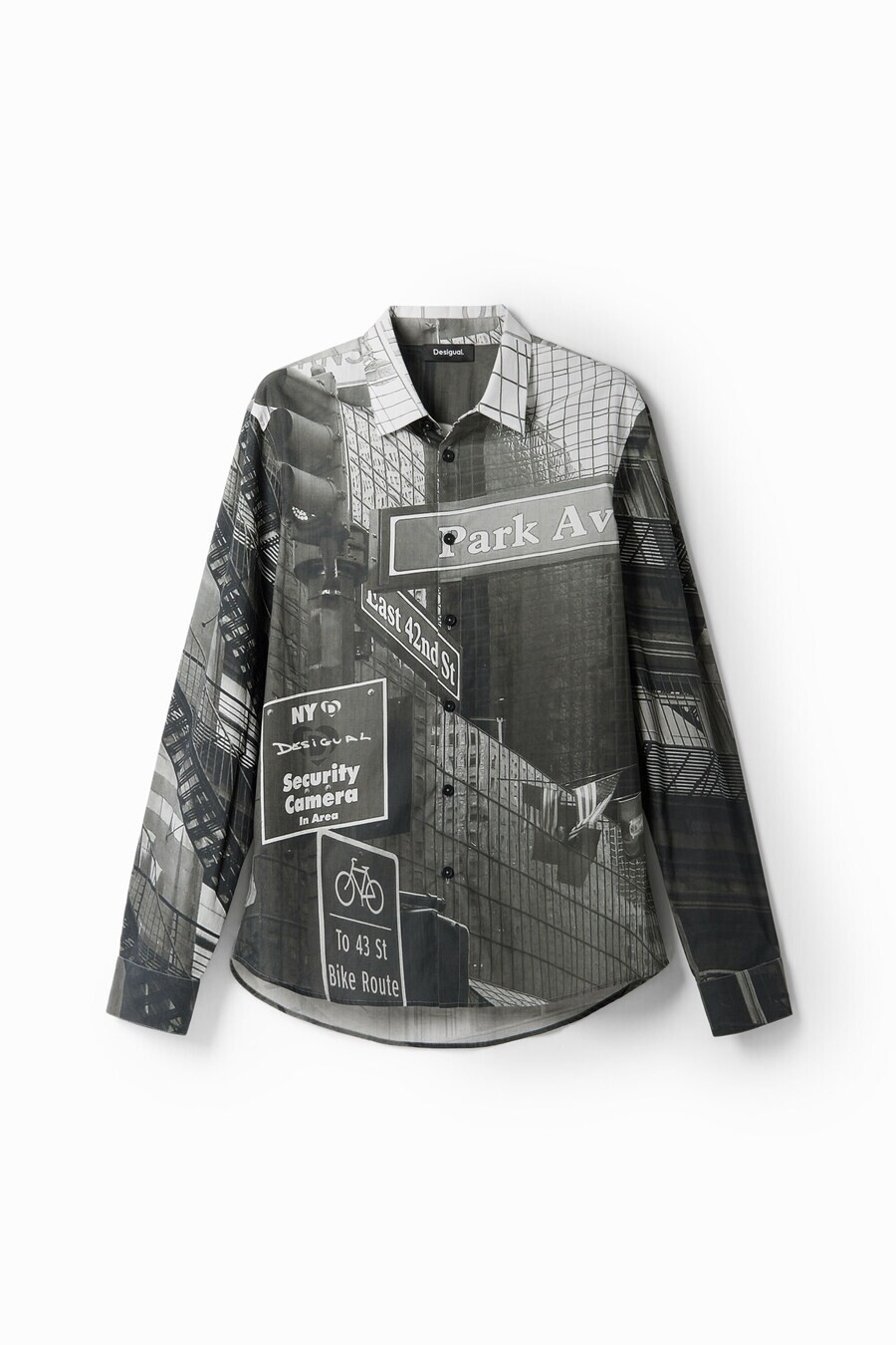 

Повседневная рубашка Desigual Regular fit Button Up Shirt, черный
