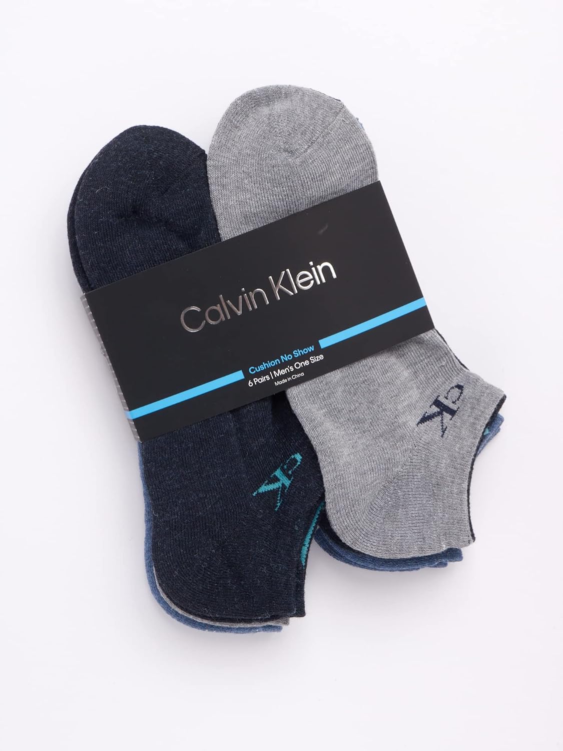 Мужские носки Calvin Klein No Show - 6 пар мягких хлопковых носков с низкой посадкой, мягкие, для мужчин, для занятий спортом и бега, Blue Assorted — фото 2