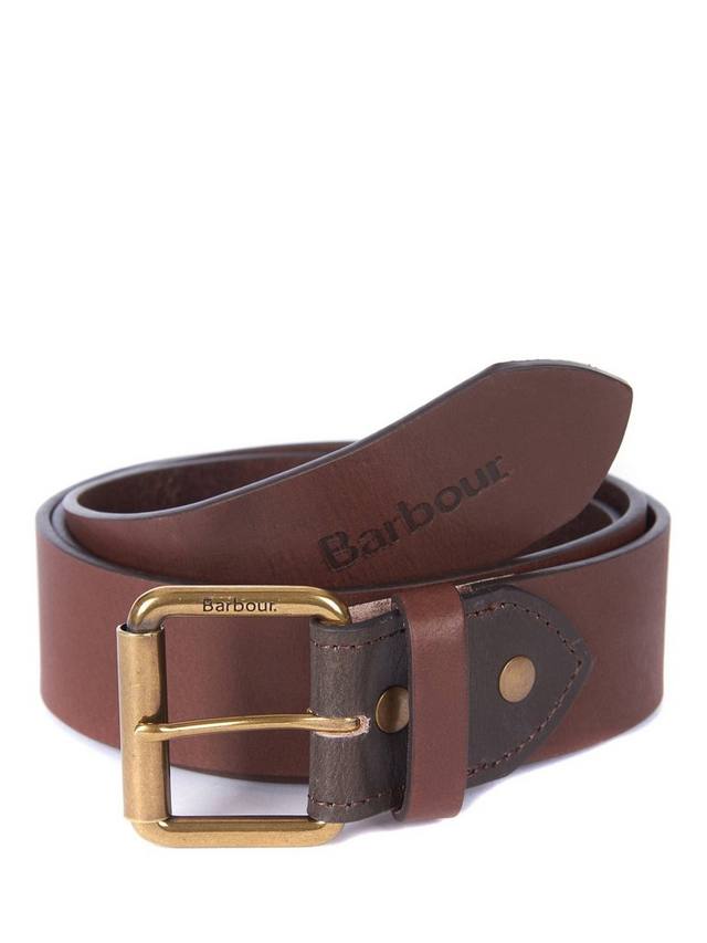 

Контрастный кожаный ремень Barbour, коричневый
