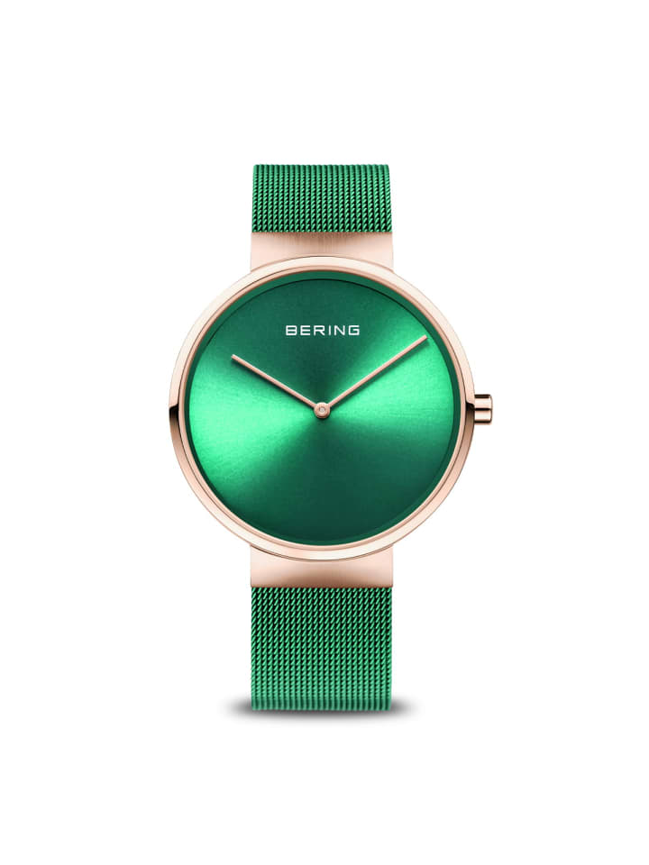 

Bering Наручные часы из титана и серебра зеленого цвета