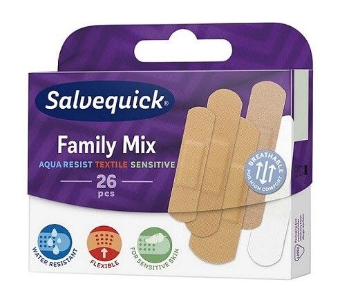 

Набор перевязочных пластырей Salvequick Family Mix, 26 шт