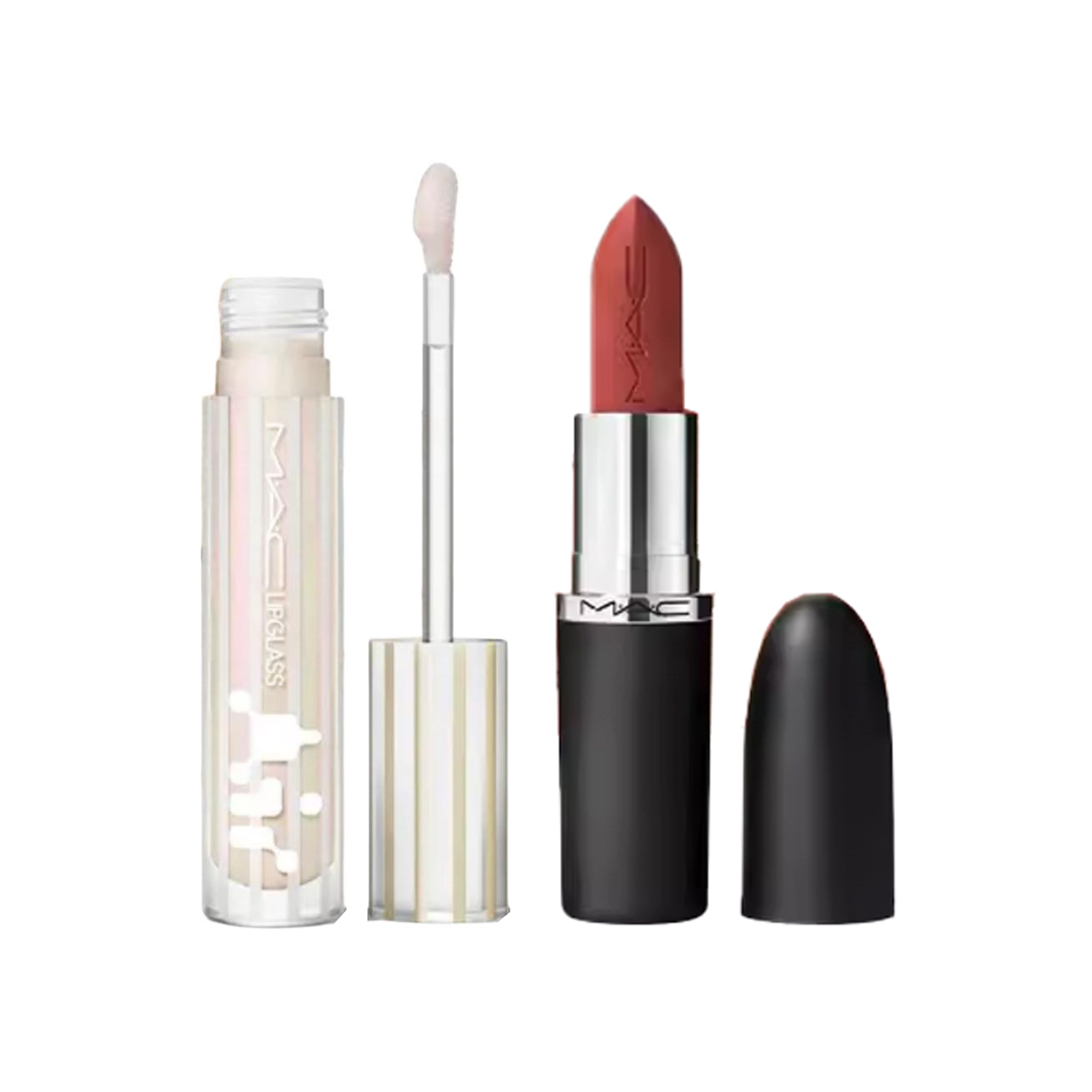 

Зеркальный глянцевый блеск для губ с матовым финишем в форме стика набор для макияжа легко растушевывается 3,5 г+5 мл MAC