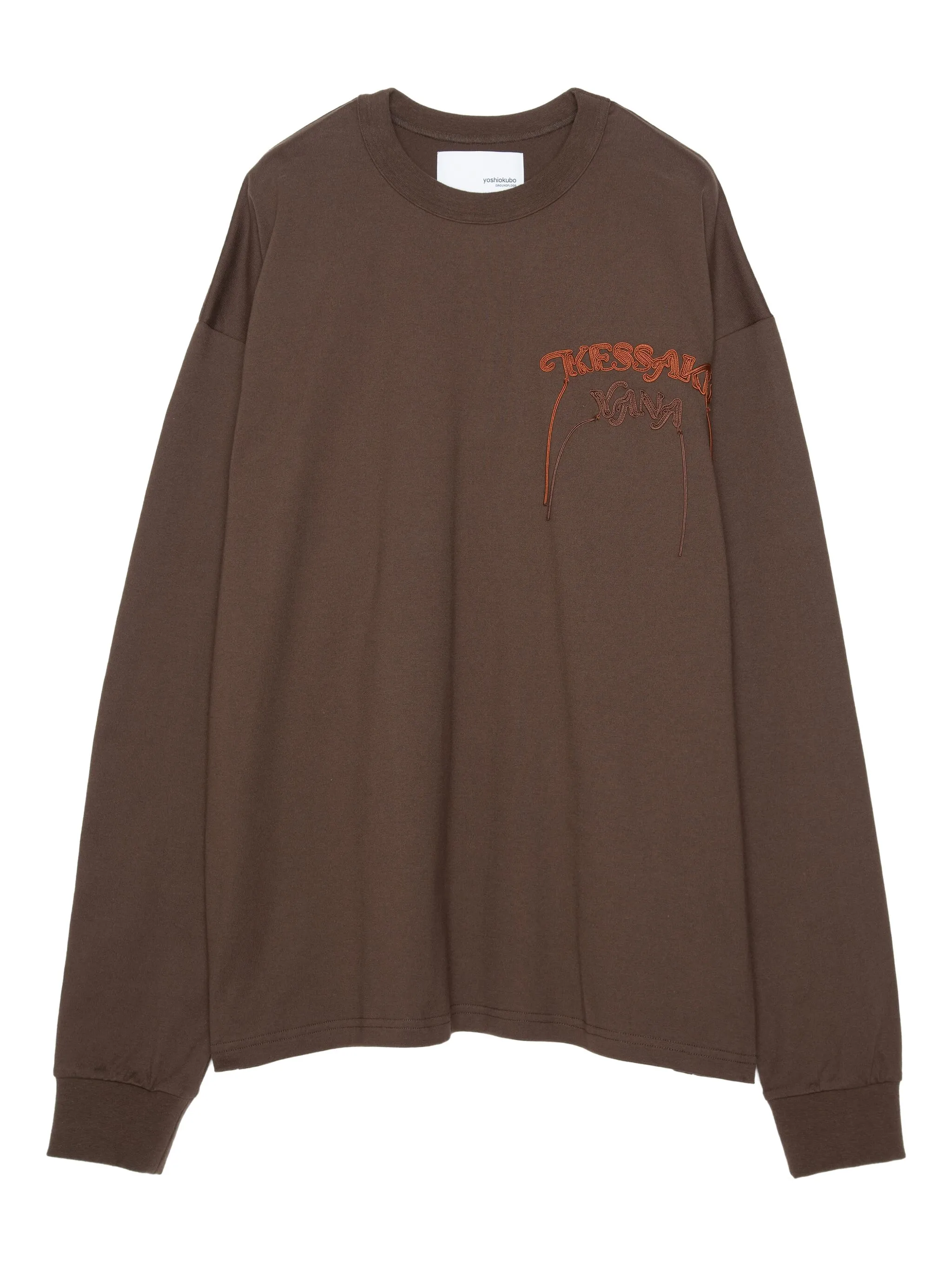 

Футболка с длинными рукавами и графичным принтом Yoshiokubo, коричневый