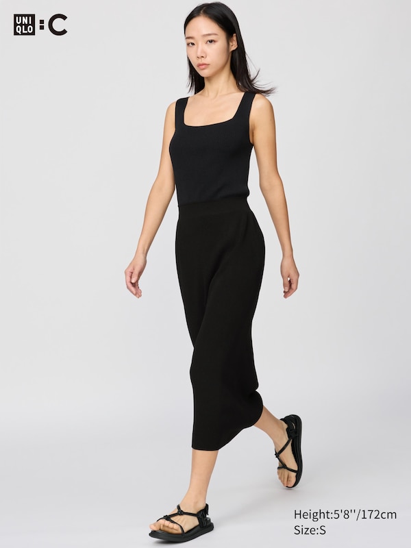 

Бесшовная юбка в рубчик из 3D-трикотажа Uniqlo, 09 black