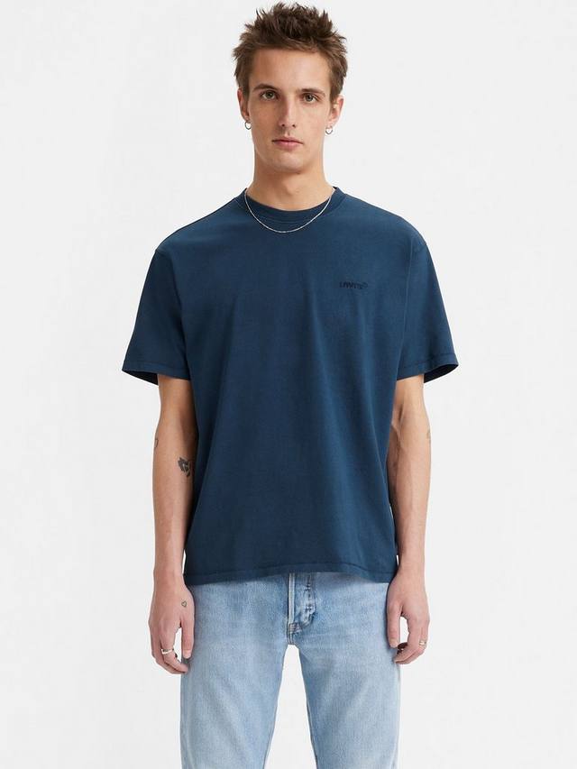 

Винтажная футболка с красным язычком Levi's, синий