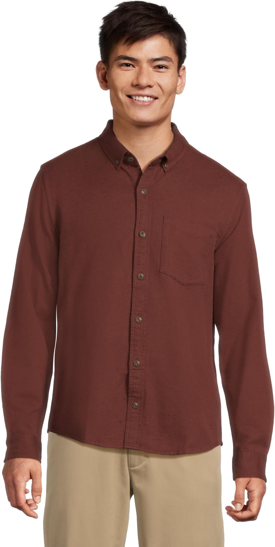 

Рубашка L.L.Bean Signature Donegal Woven Long Sleeve Shirt, цвет Currant