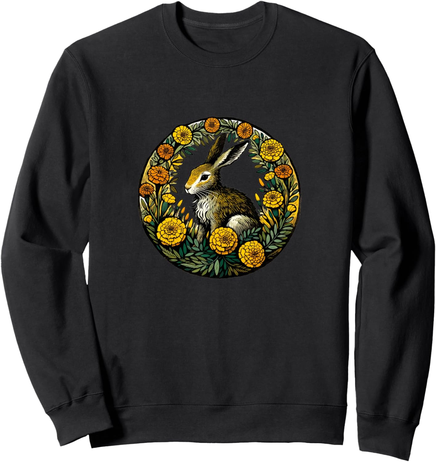 

Красивая толстовка с изображением кролика и цветка Beautiful Floral Hare Snugg, черный