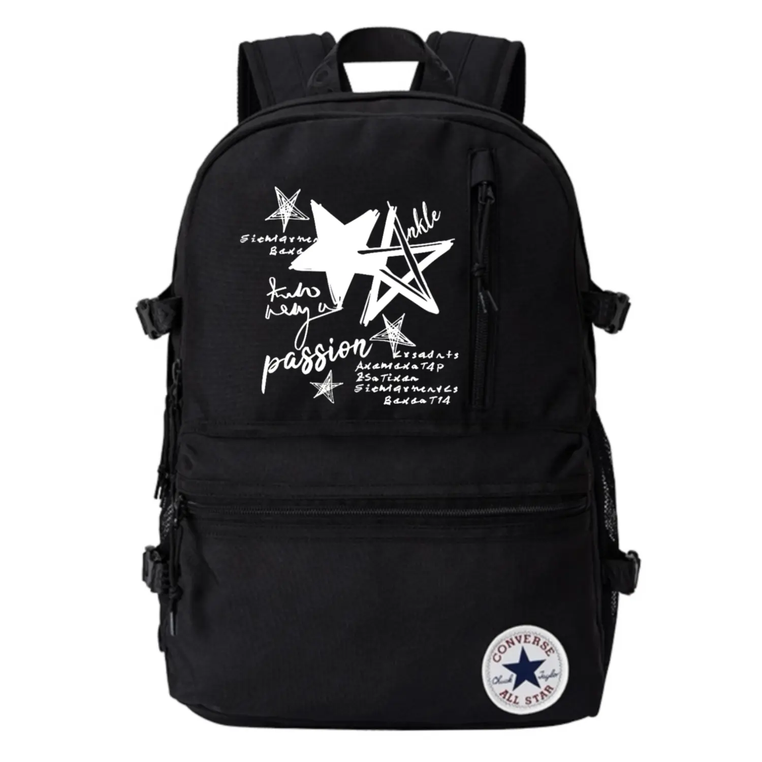 

Converse Полиэстеровый рюкзак среднего размера унисекс черный, Five-Pointed Star