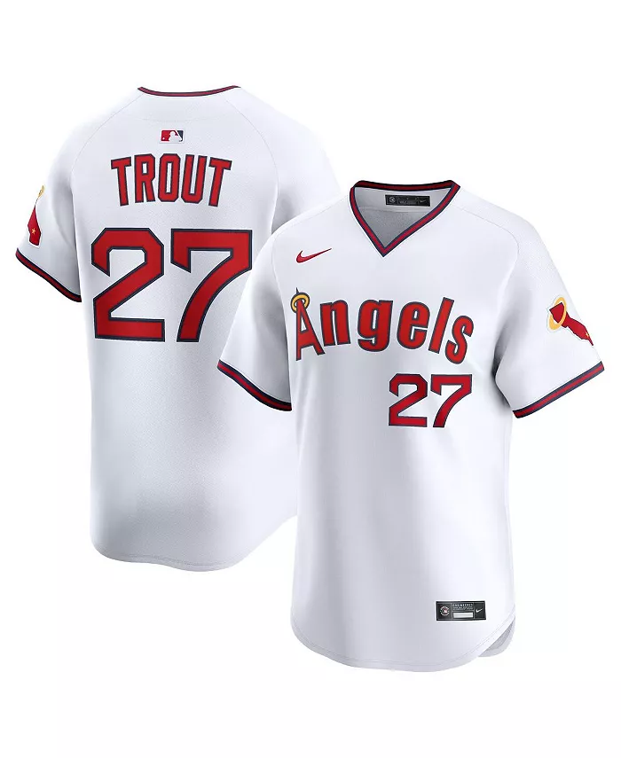 

Мужская белая альтернативная лимитированная футболка Los Angeles Angels Майка Траута Nike