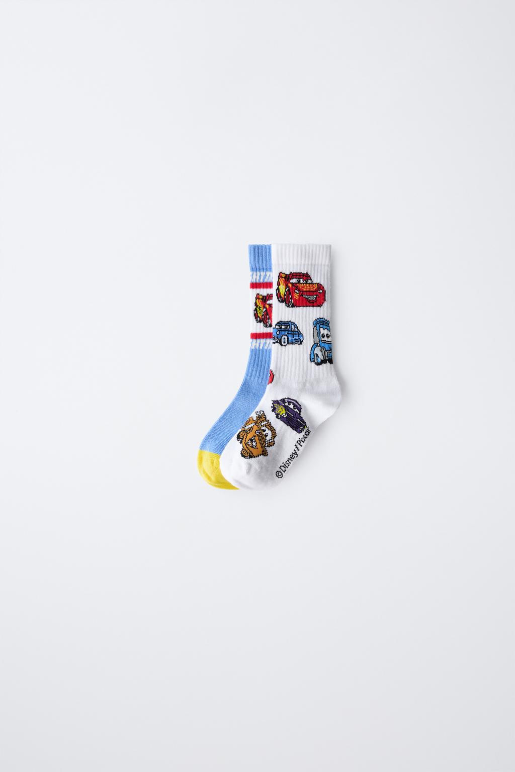 

2 комплекта длинных машинок носки disney ZARA, белый