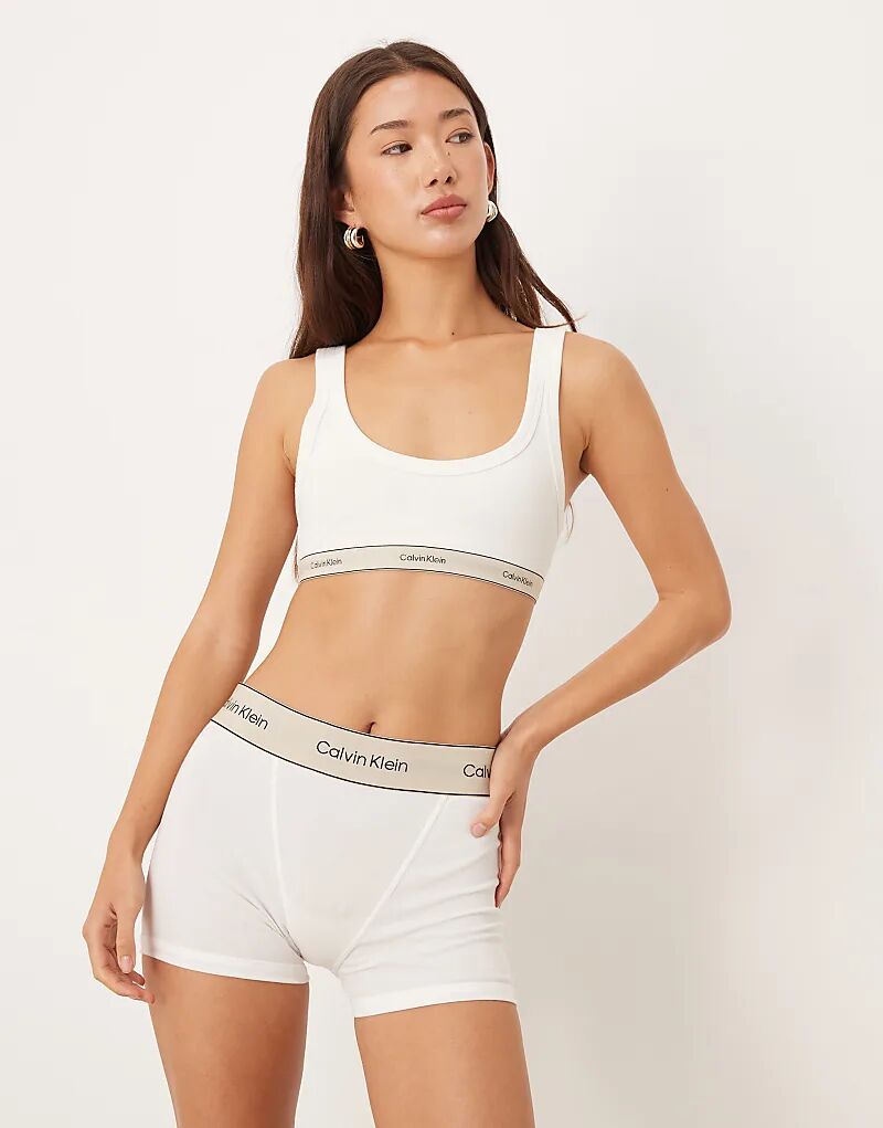 

Трусики-боксеры Calvin Klein Heritage Cotton для девочек ярко-белого цвета