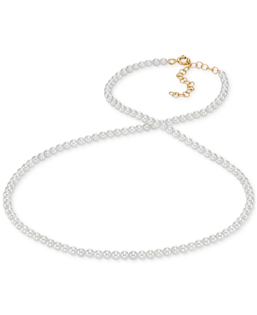 

Колье-воротник из культивированного пресноводного жемчуга (3 х 3,5 мм), длина 16 дюймов + удлинитель 2 дюйма Macy's, White Pearl Yellow Gold