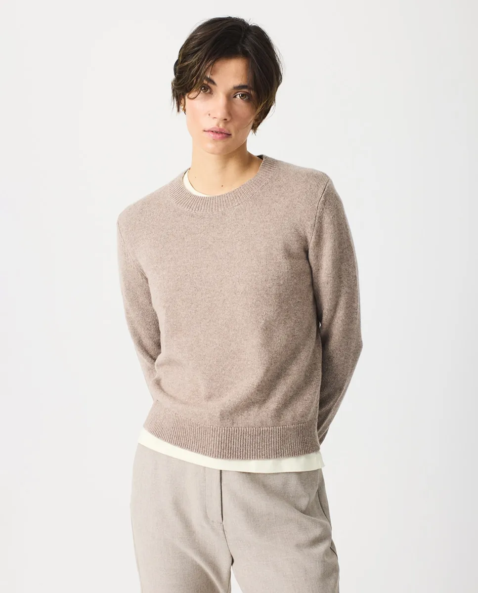 

Женский джемпер из гладкой вязки с люрексом Escorpion, светло-коричневый