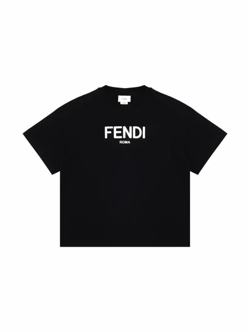 

Хлопковая футболка с логотипом Fendi, черный