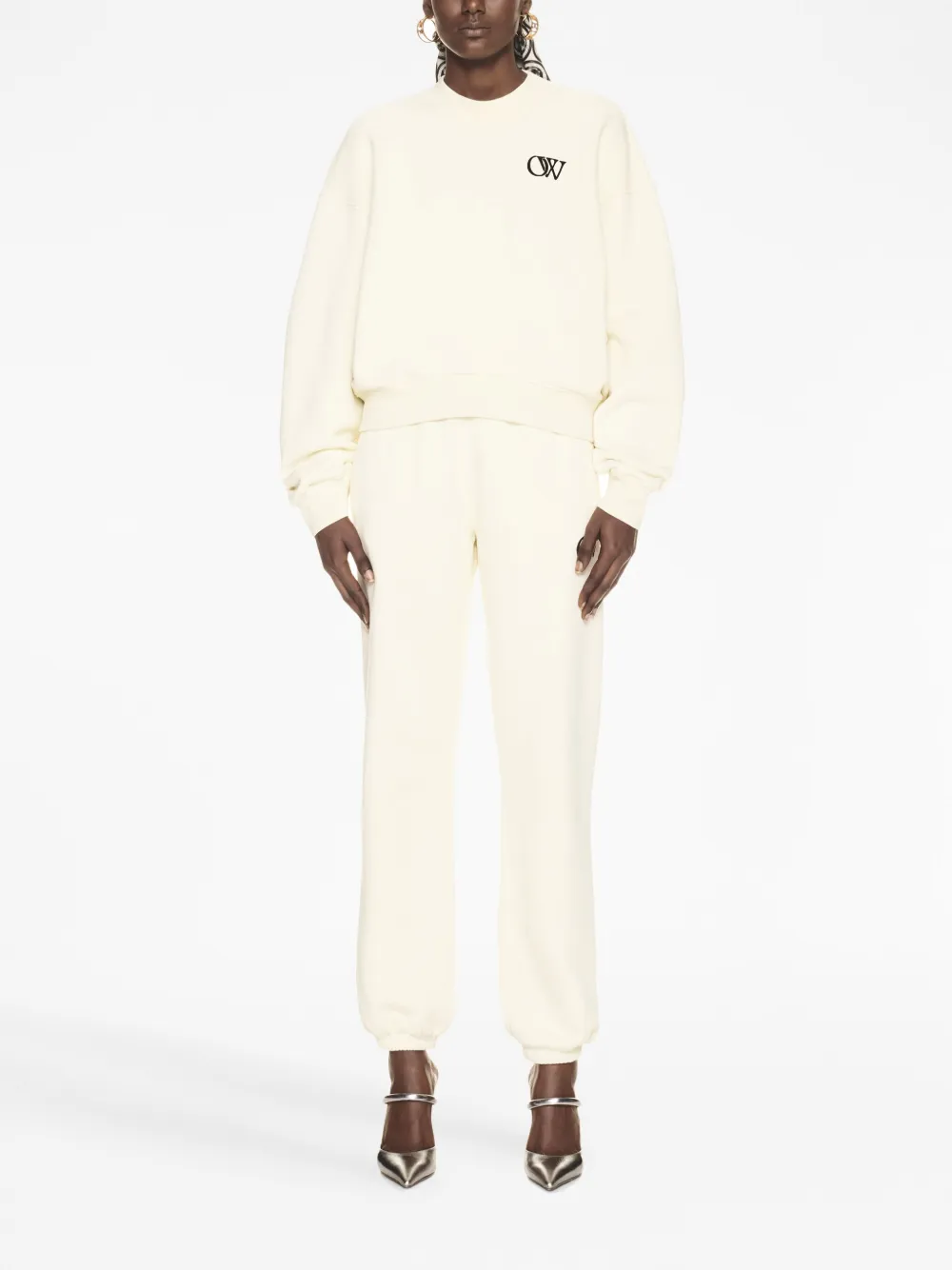 Толстовка с принтом OW OFF-WHITE, белый — фото 2
