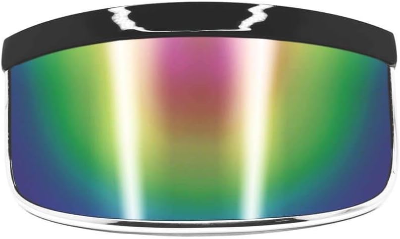 

Футуристические солнцезащитные очки GloFX Mirror с зеркальным козырьком — киберпанк-очки, закрывающие все лицо, идеальный аксессуар для рейв-вечеринок и фестивалей, Rainbow Mirror