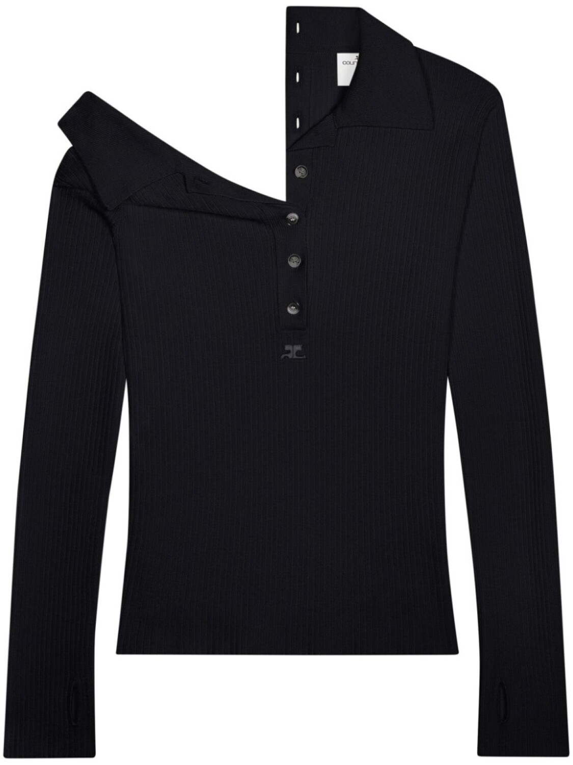 

Courrèges рубашка поло из смесовой шерсти, черный