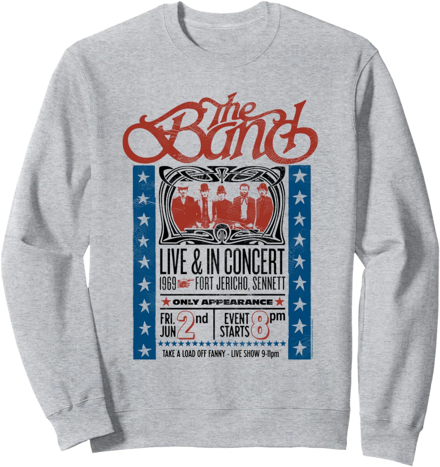 

Концерт группы The Band Live in Concert 1969. Фотография Эллиота Лэнди. Толстовка, серая