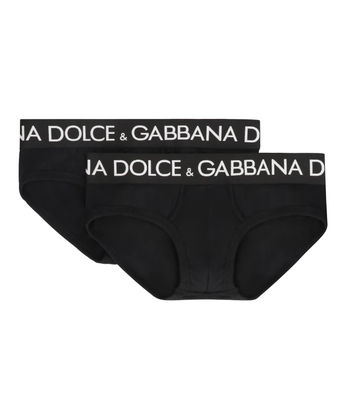 

Хлопковые трусы с эластичной лентой с логотипом Dolce & Gabbana, черный