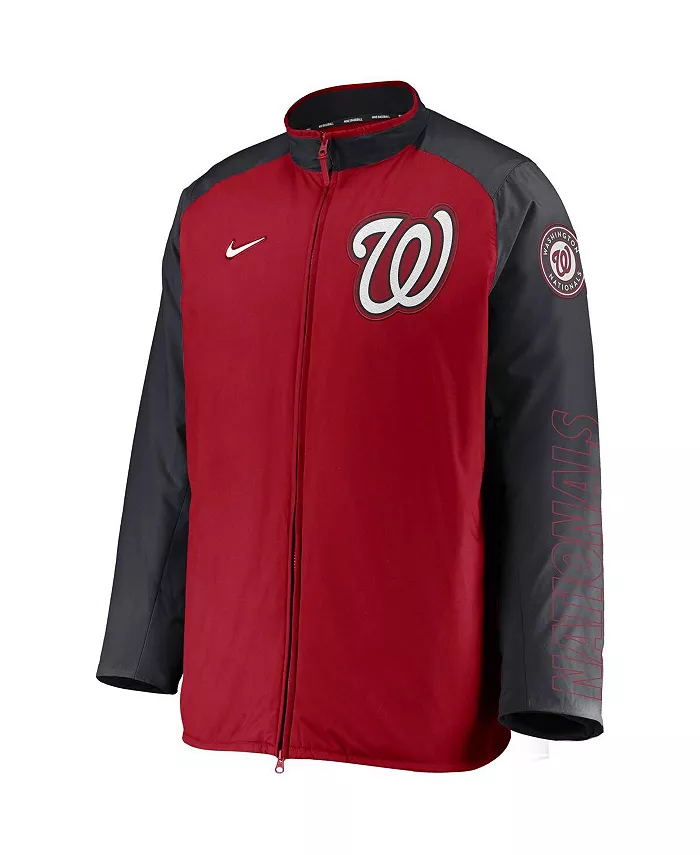 Мужская красная и синяя куртка Washington Nationals Authentic Collection Dugout на молнии Nike — фото 2