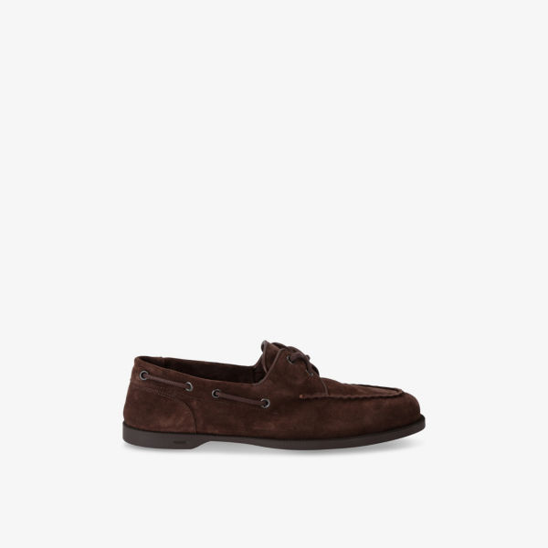 

Лодочки замшевые John Lobb с металлизированным эффектом, коричневый