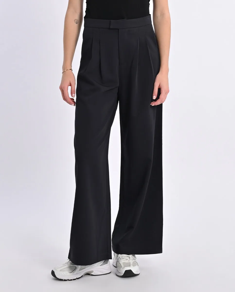 

Женские широкие длинные брюки с складками Lili Sidonio, черный