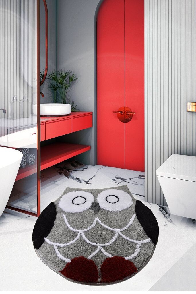 

HANAH Home Коврик для ванной, коврик для ванной, коврик для ванной, коврик для ванной, нескользящий, разноцветный, Д: 90 см 359CHL4207, мультиколор