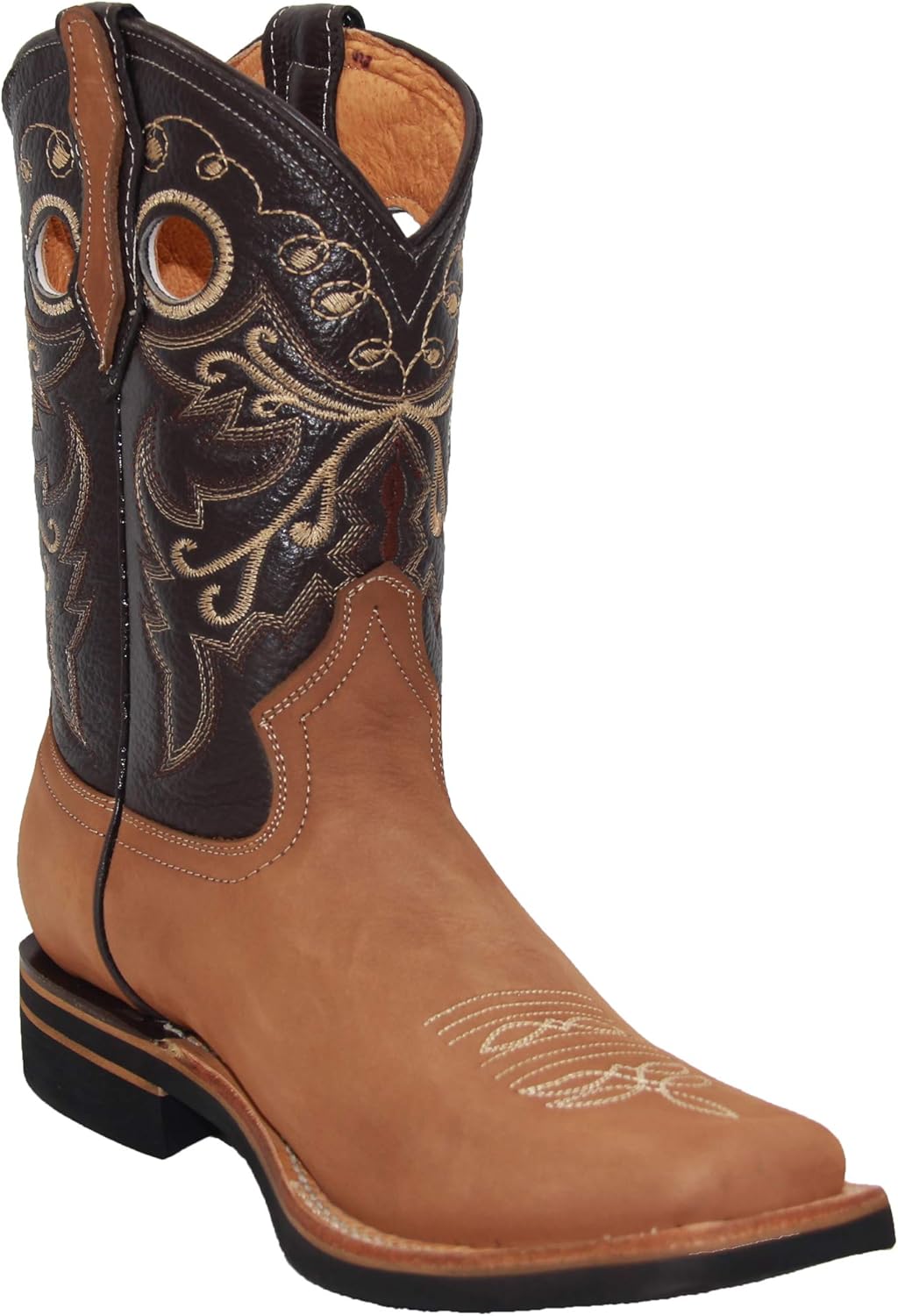 

Мужские ковбойские сапоги из натуральной кожи с квадратным носком в западном стиле Generic, Honey