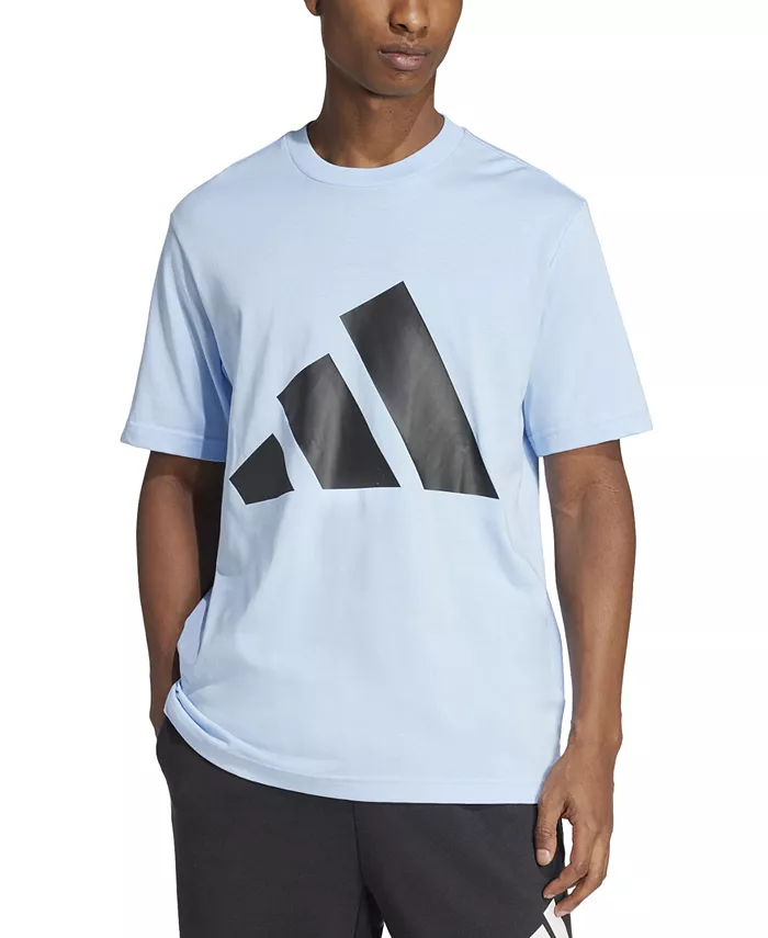

Мужская хлопковая футболка с графическим принтом 3 Bar Logo adidas, синий