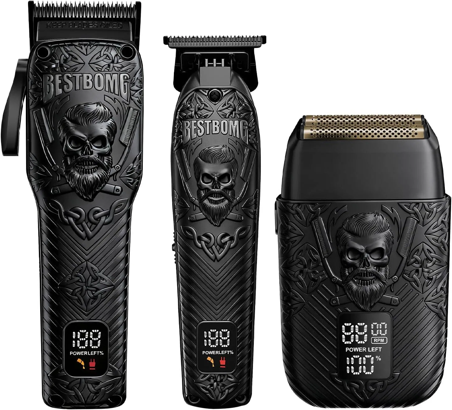Профессиональный беспроводной набор для стрижки BESTBOMG для мужчин Bestbomg, Black